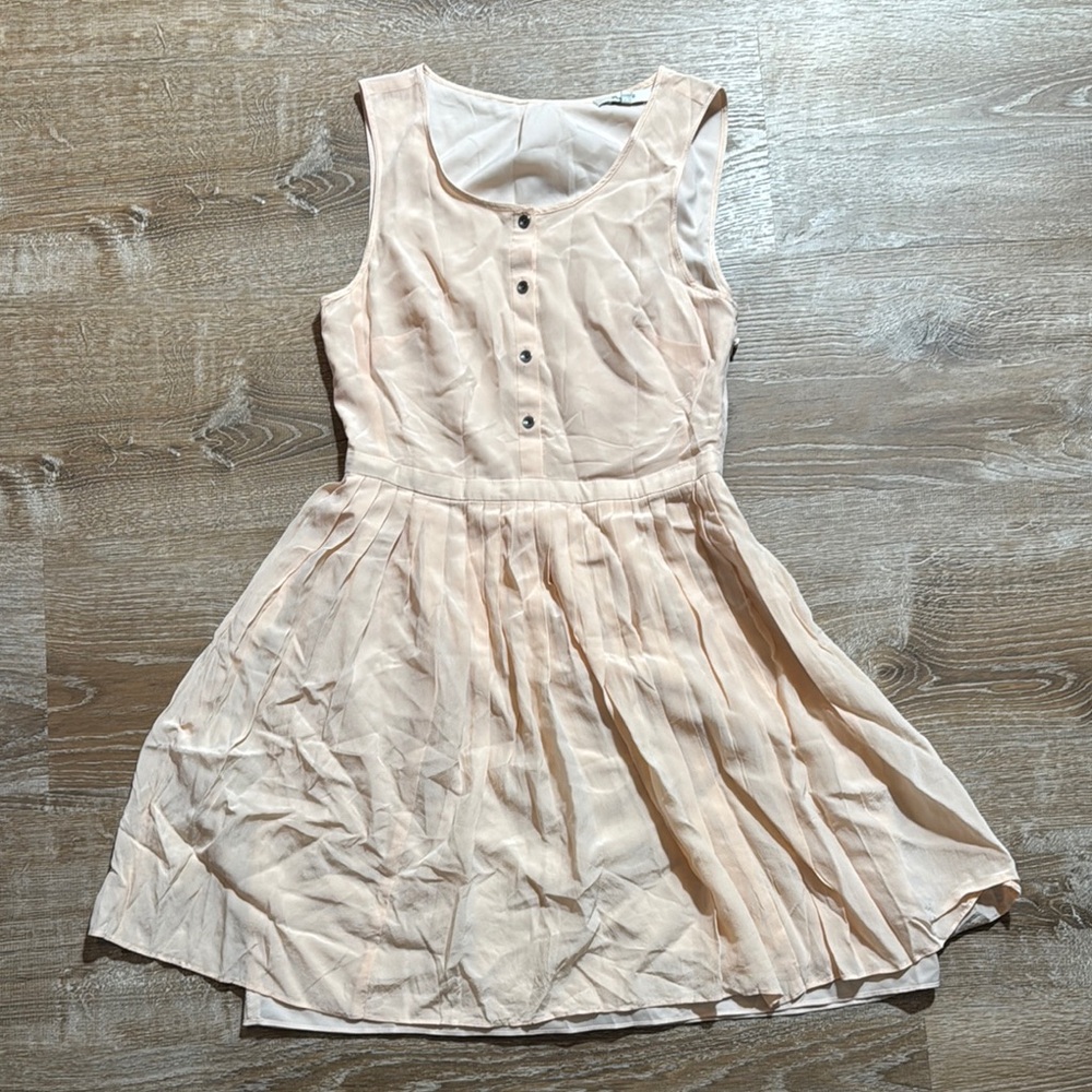 Madewell Cream Sleeveless Scoop Neck A-Line Sundress